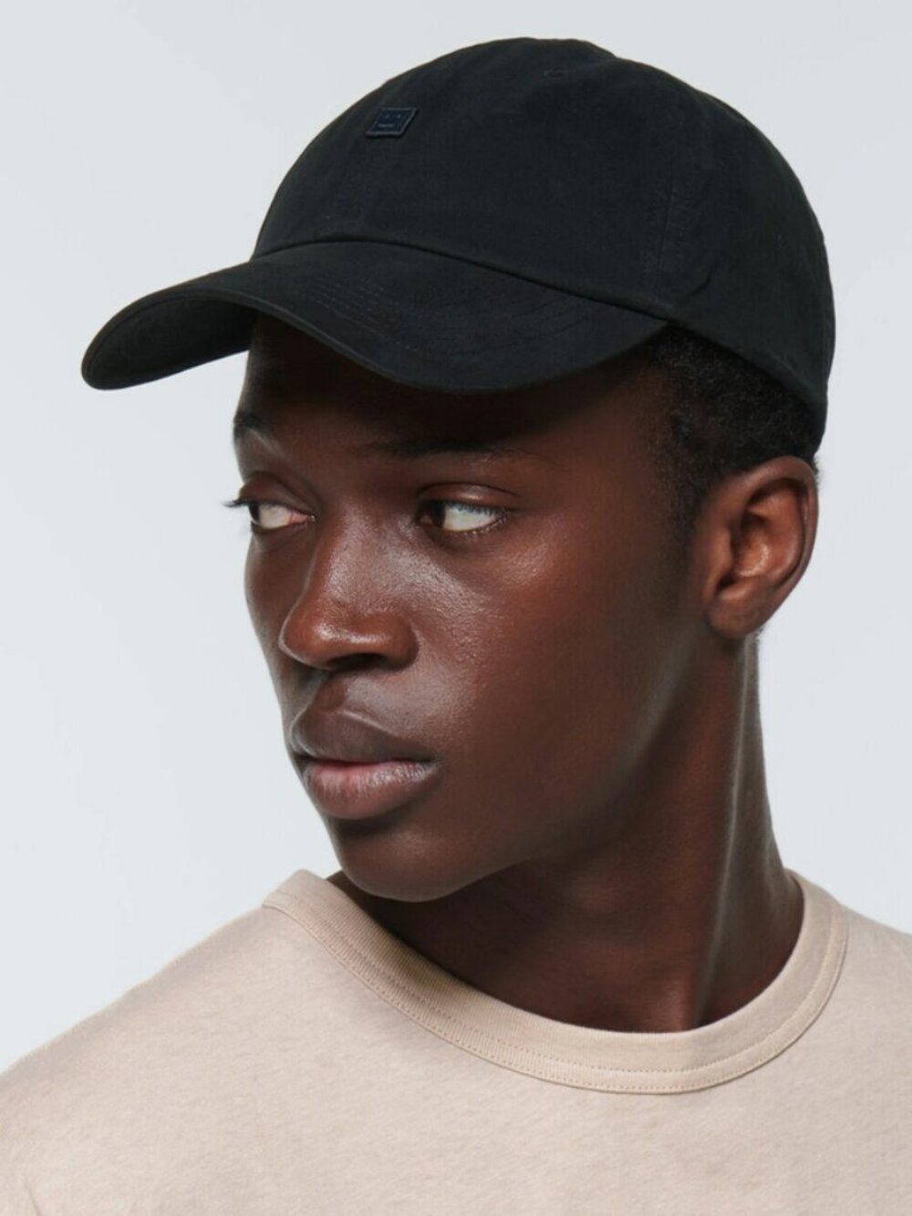 Acne Studios Face Cotton Baseball Cap -All Black with Face Embroidery-Adjustable - Picture 2 of 7